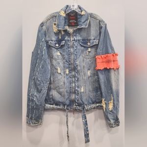 Distrest Denim Jacket, Established Mark, Size XXL, fits more like a XL